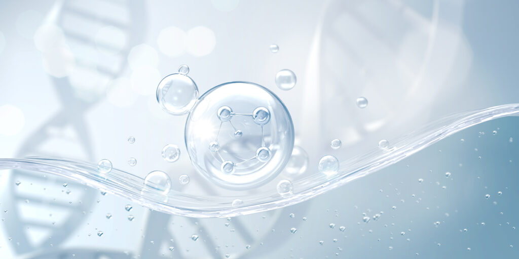 Conceptual illustration showing controlled delivery of whitening and anti-inflammatory actives for sensitive skin formulation design