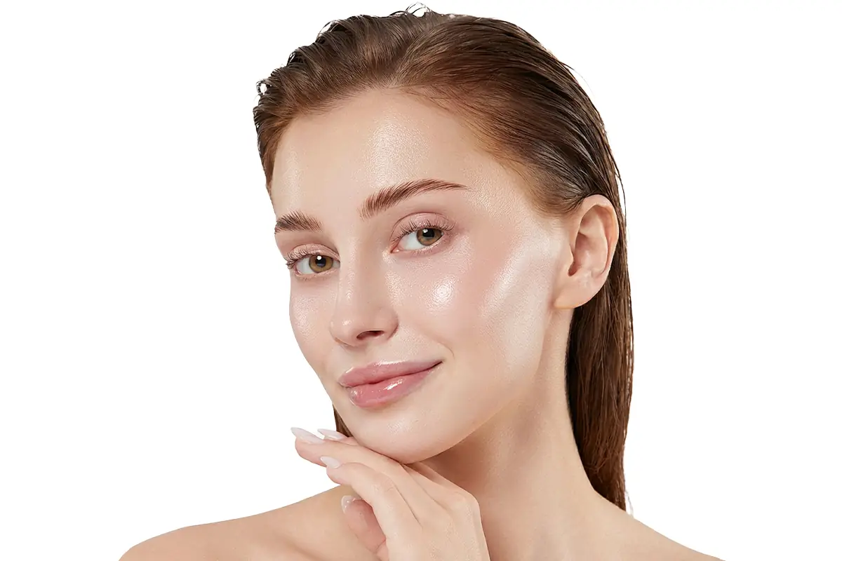 Radiant hydrated skin after using moisturizing dry skin whitening formula
