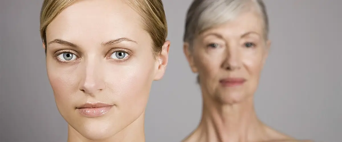 comparison of younger and mature skin appearance representing long-term anti-aging skincare concerns and skin quality over time