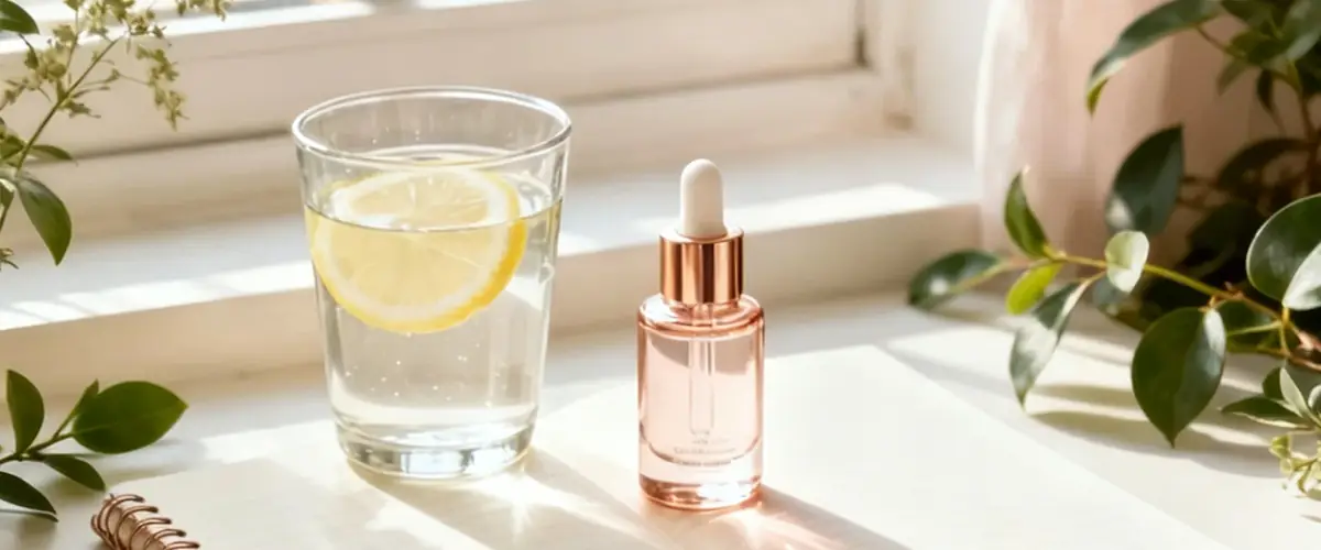 anti-aging serum with antioxidant positioning used in daily skincare routine