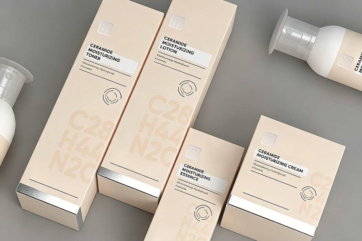 Beige skincare packaging boxes and containers showing custom product and packaging options brands should prepare before requesting an OEM quote.