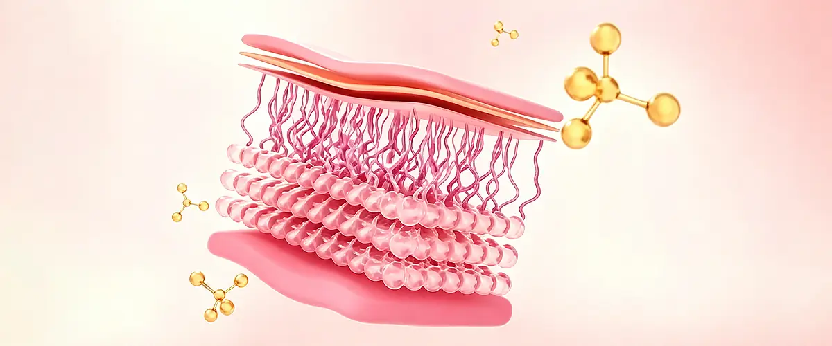 3d skin matrix concept showing structural support in anti aging peptide skincare formulation