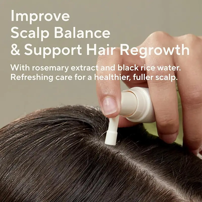 Direct to scalp spray application for root support hair care routine