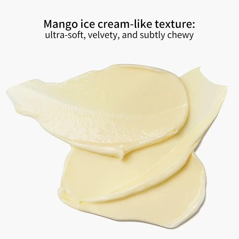 Mango Ice Cream Texture Polypeptide Mask Mango ice-cream-like texture of private label polypeptide repair mask with ultra soft velvety and cushiony feel