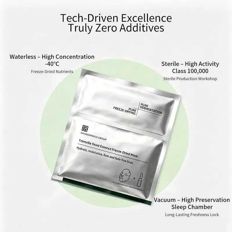Zero Additive Freeze-Drying Technology Zero-additive freeze-dried mask technology with sterile production waterless concentration and vacuum freshness preservation