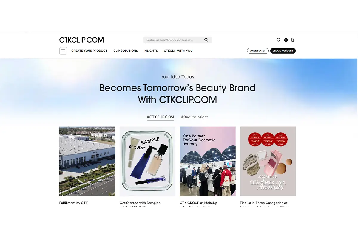 CTKCLIP low MOQ K-beauty private label platform for skincare startups and indie beauty product development