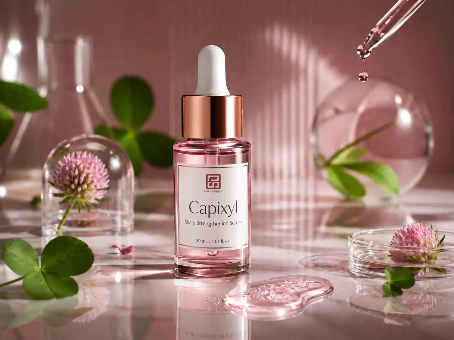 Capixyl peptide botanical scalp serum for private label anti-thinning hair care and root support formulas