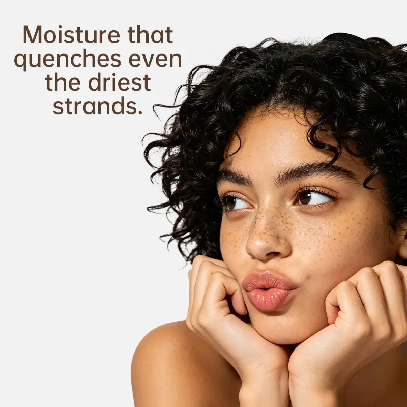 Private label moisturizing shampoo and conditioner for dry frizzy curly and moisture lacking hair