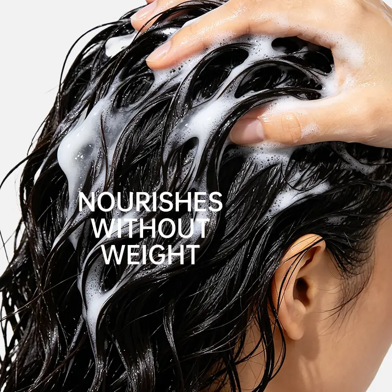 Moisturizing shampoo nourishes hair without weight for soft smooth and manageable hair feel