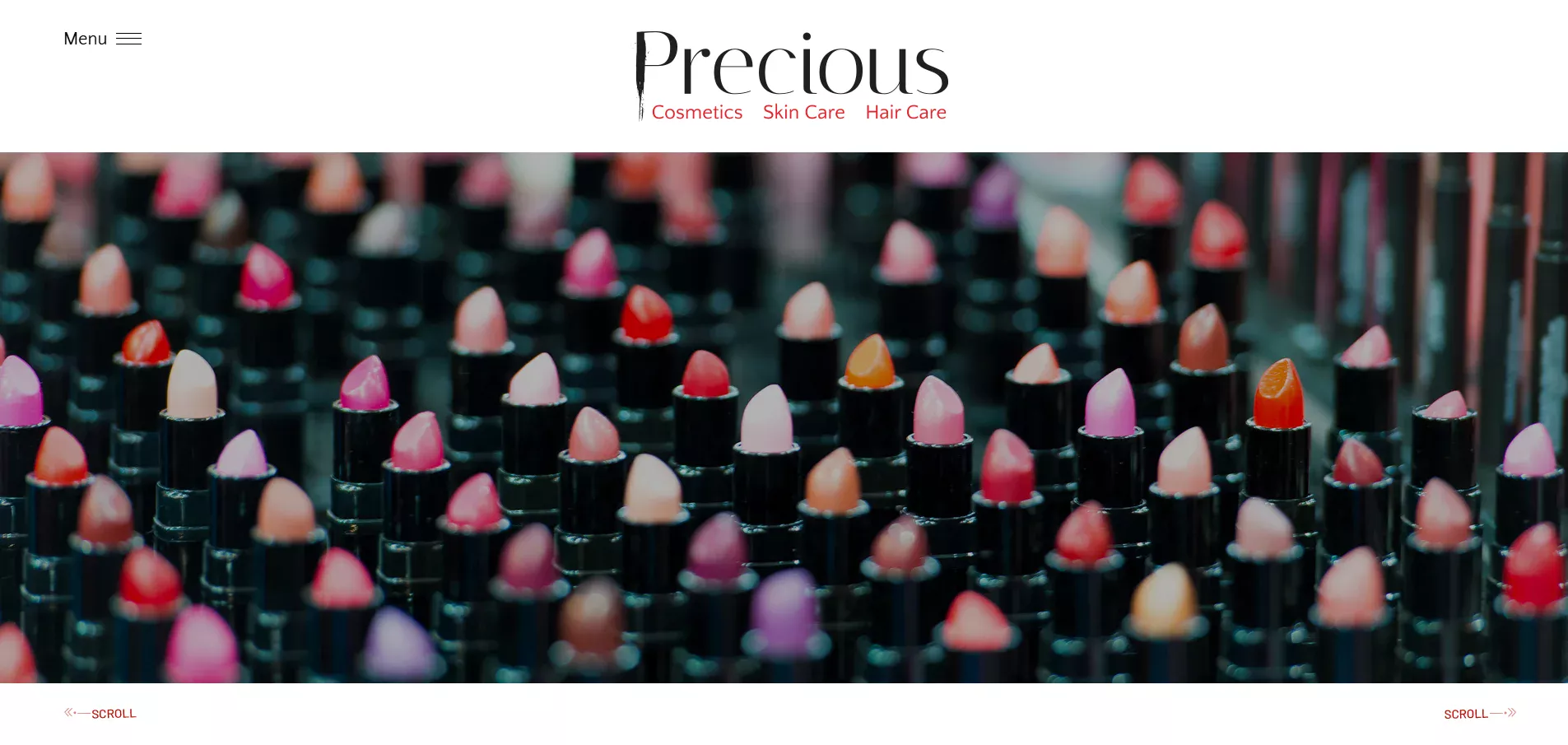 Screenshot of Precious Cosmetics website representing US-based private label makeup manufacturing, color cosmetics development, and beauty brand production support