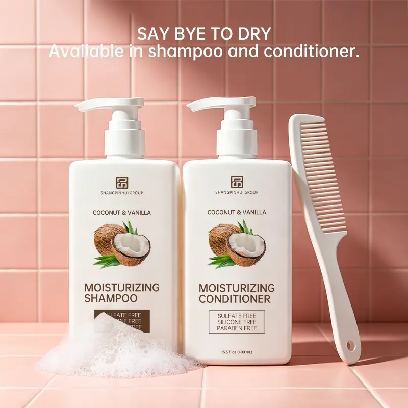 Private label moisturizing shampoo and conditioner set for dry hair and daily moisture care routine