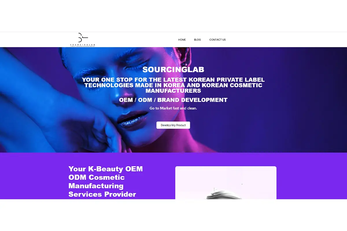 Sourcinglab K-beauty OEM ODM partner for global private label skincare serum makeup hair care and body care projects