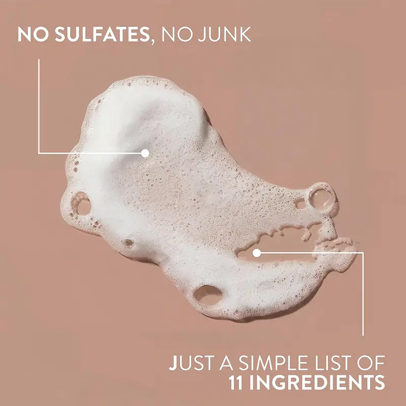 Sulfate free moisturizing shampoo foam with clean formula and gentle cleansing story