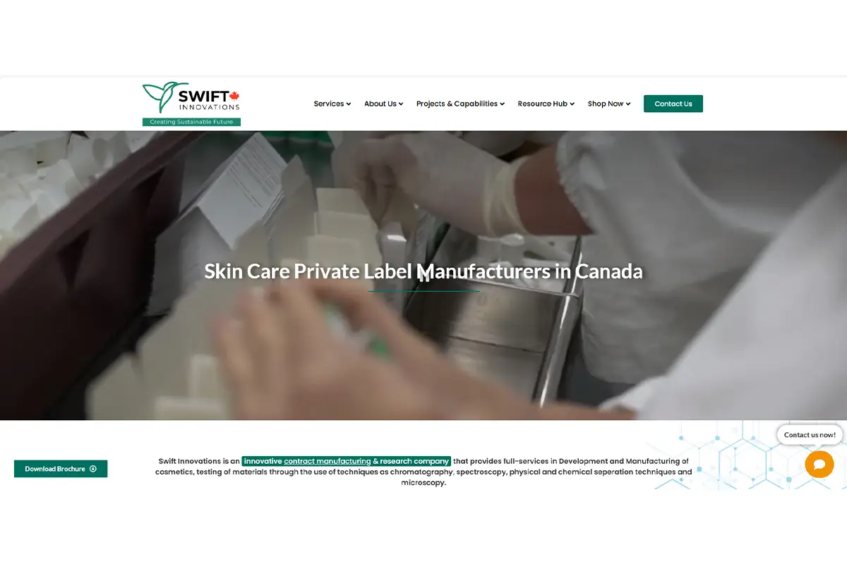 Swift Innovations custom cosmetic formulation and private label serum development services in Canada