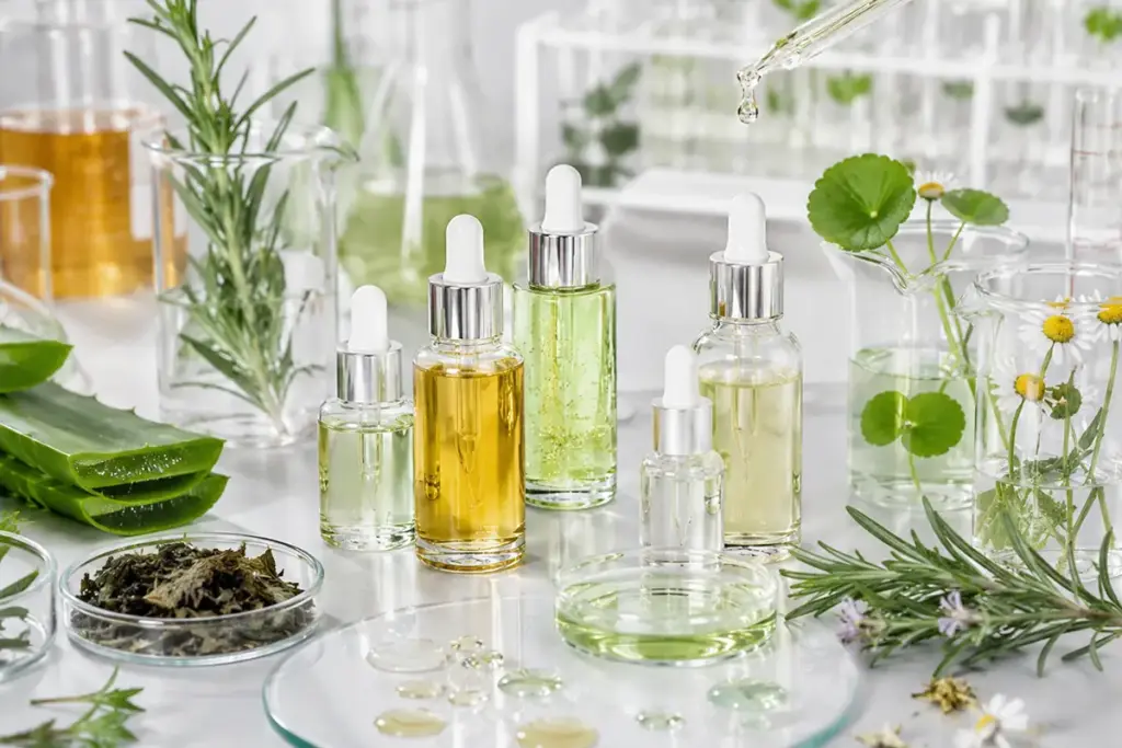 Private label face serum bottles with Australian botanical ingredients for an Australia serum manufacturer comparison and skincare OEM guide