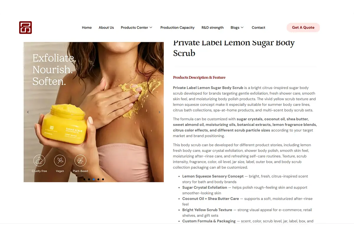 Shangpinhui Biotechnology body care OEM manufacturing support for private label body scrub and exfoliating body care projects
