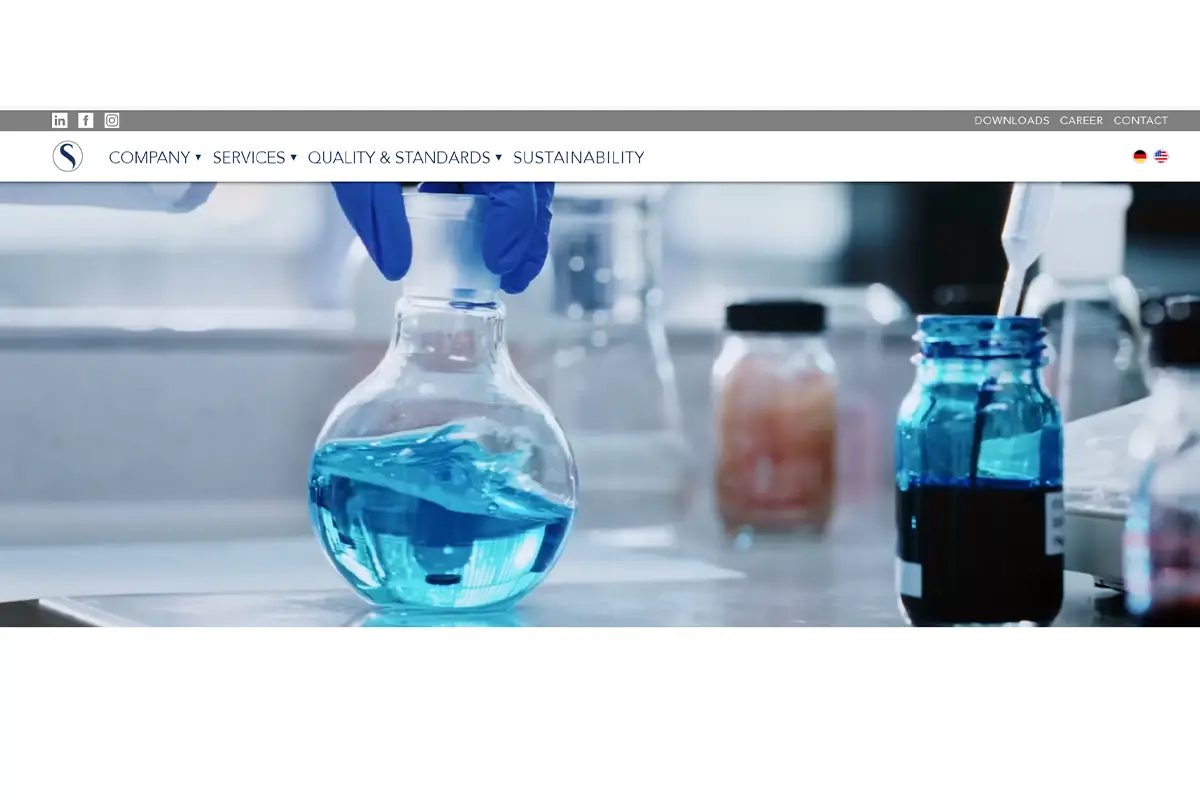 Szaidel Cosmetics official website screenshot for contract manufacturing, private label, filling and packaging of personal care products in Germany