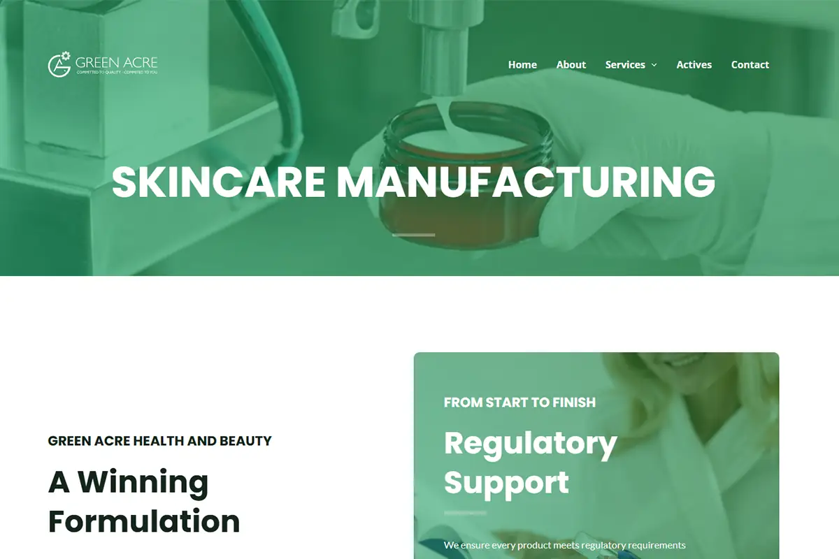 Green Acre Health and Beauty SPF care formulation and private label skincare manufacturing in the UK