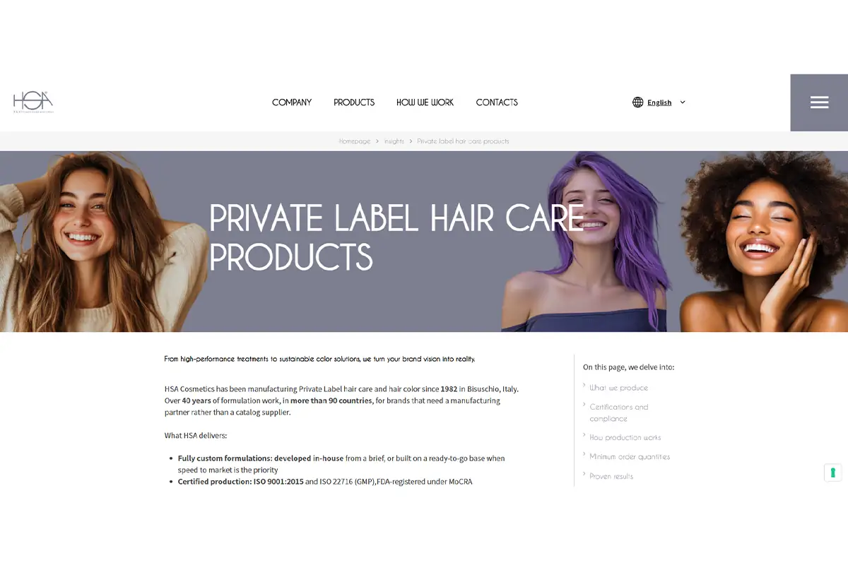 HSA Cosmetics Private Label Conditioner Manufacturing
