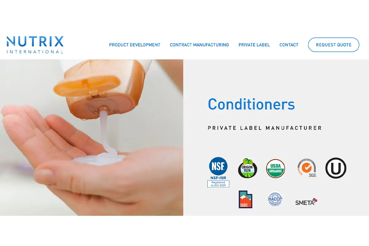 Nutrix Private Label Conditioner Manufacturer