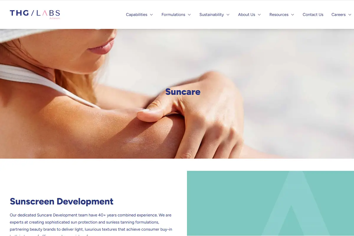 THG LABS private label sunscreen development and SPF formulation manufacturing in the UK