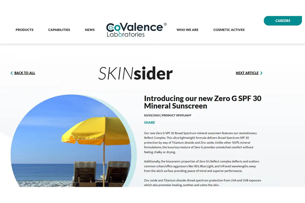 CoValence Laboratories Mineral SPF Manufacturer