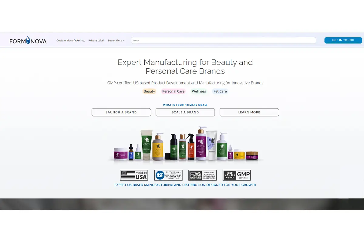 FormuNova official private label and custom hair serum manufacturing page