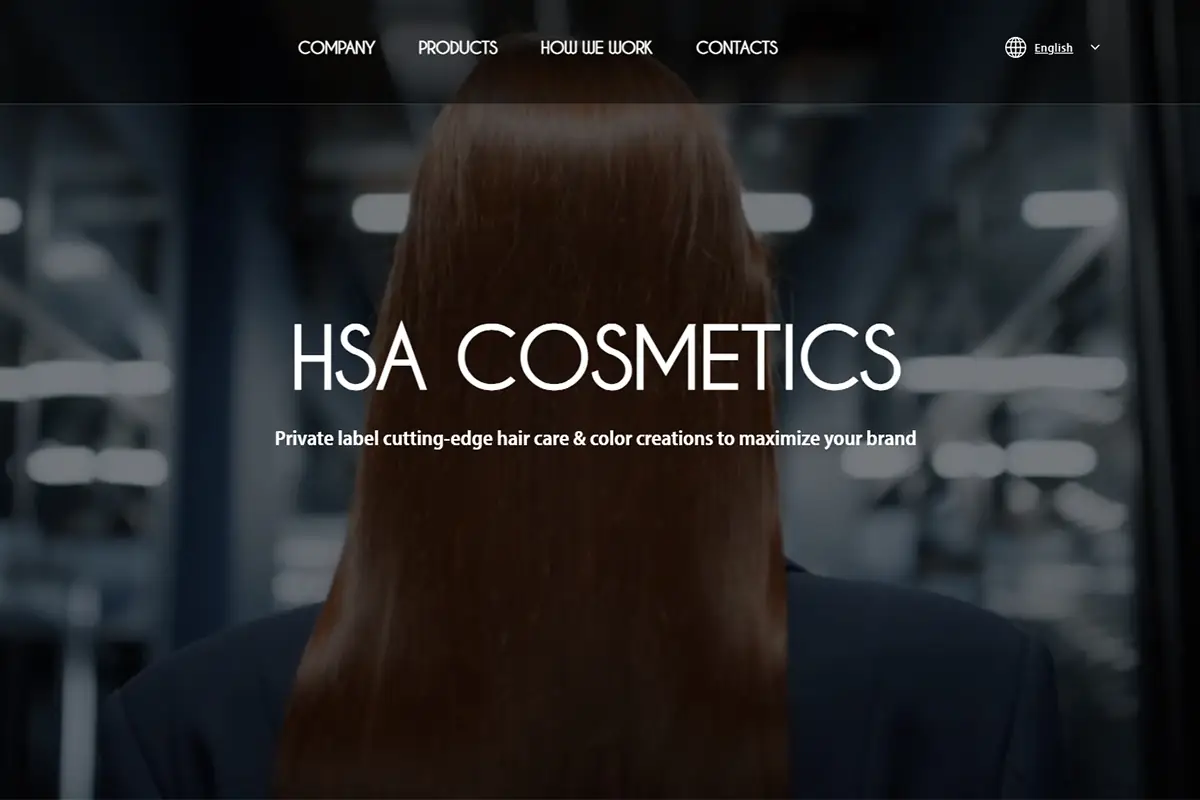 HSA Cosmetics official website featuring Italian private label haircare, hair color and skincare