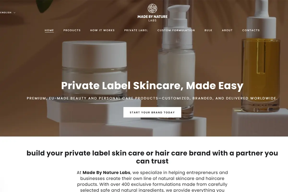 Made By Nature Labs private label scalp sprays and hair treatment collection