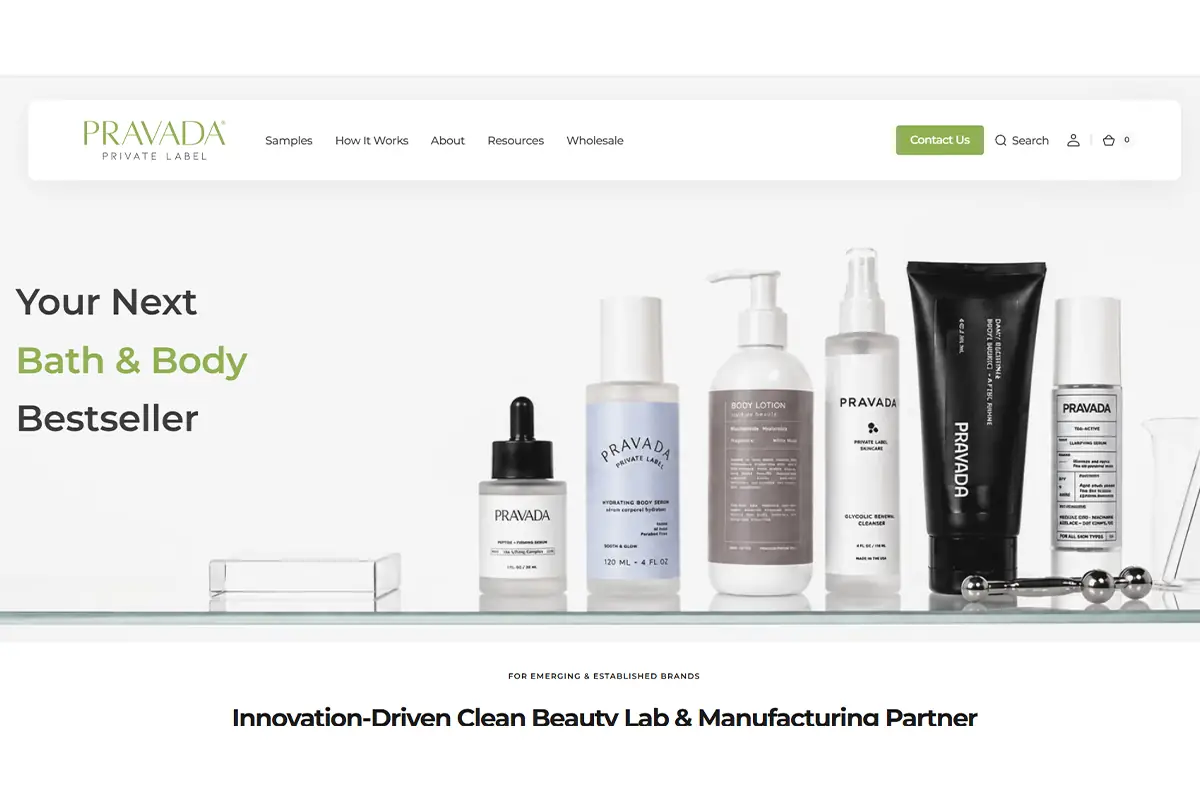 Pravada Private Label Barrier Renewal Ceramide Cream product page for private label skincare brands.