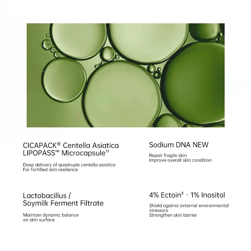 4 percent ectoin centella sodium DNA and ferment filtrate sensitive skin repair serum formula