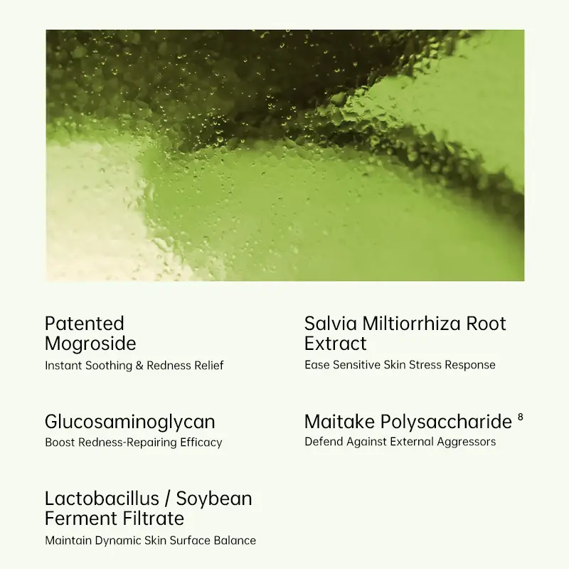 Mogroside salvia miltiorrhiza glucosaminoglycan maitake polysaccharide and soybean ferment filtrate skincare formula