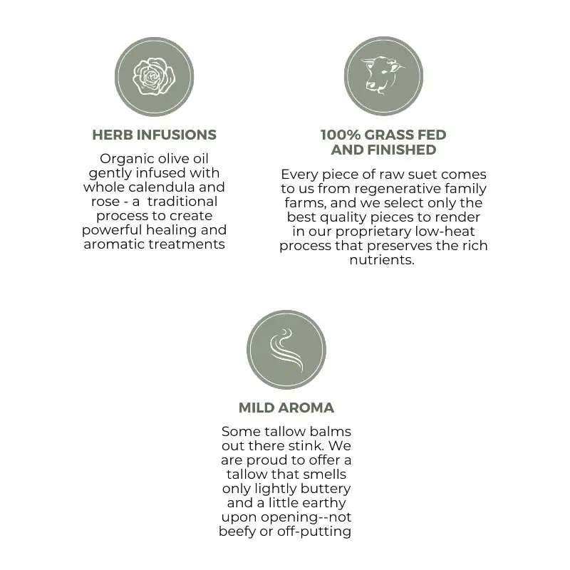 Herb infused whipped tallow balm sourcing and process