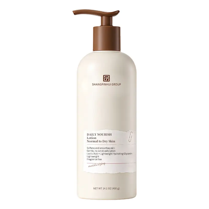 Private label 12% lactic acid body lotion in a 400 g pump bottle