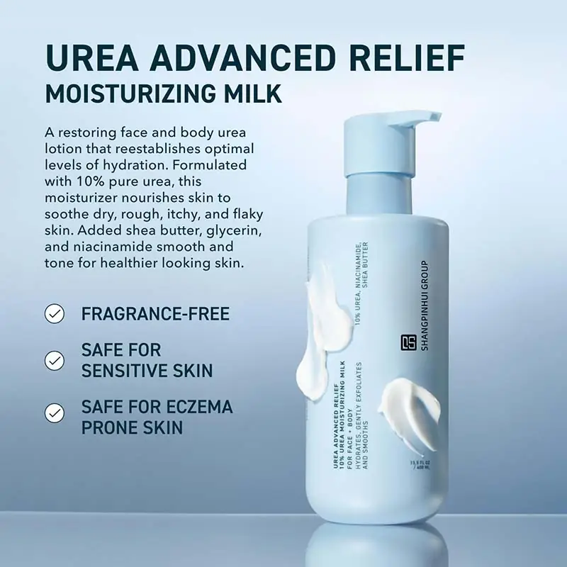 Private label 10% urea moisturizing milk for face and body